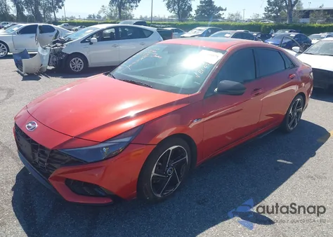 2022 Hyundai Elantra N Line z USA, uszkodzony, nr VIN KMHLR4AF7NU239070